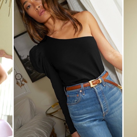 Nation LTD Sabrina One Shoulder Party Top - Picture 2 of 14